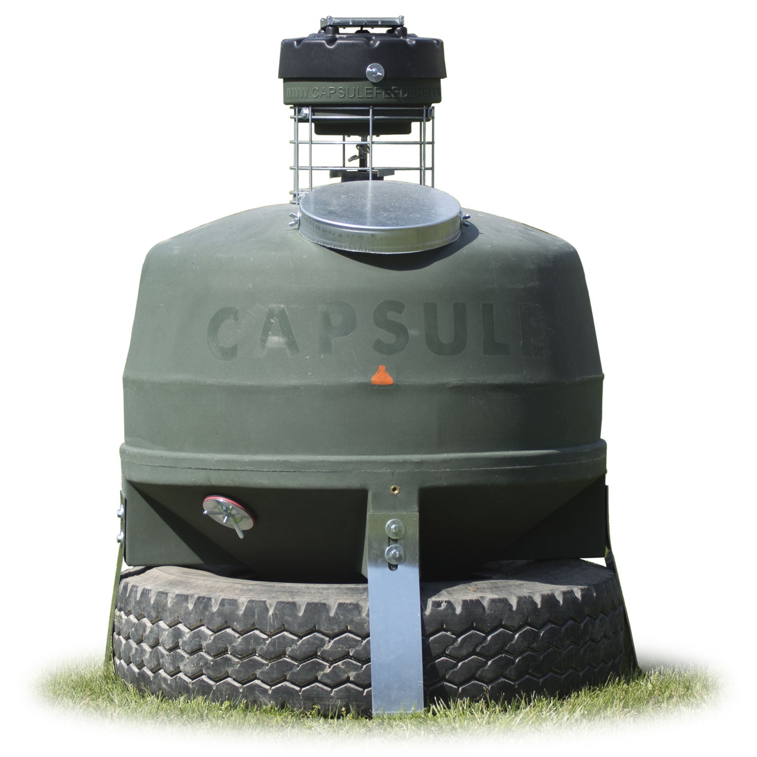 Capsule Ground Level Sit and Fill Deer Corn and Protein Feeder 800 lb. Capacity