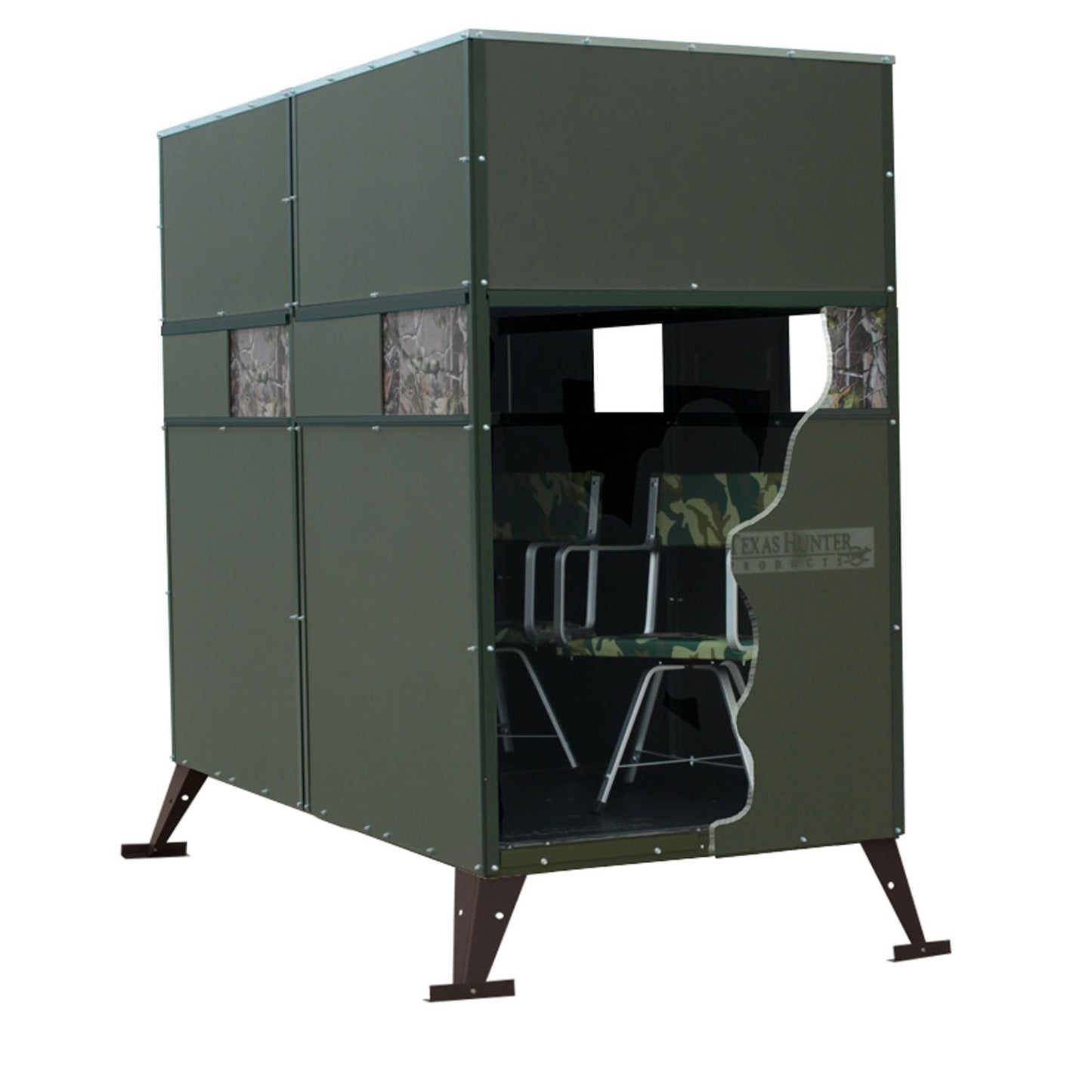DDBG: Texas Hunter Trophy Ground Blind Double 4' x 8' with Ground Legs