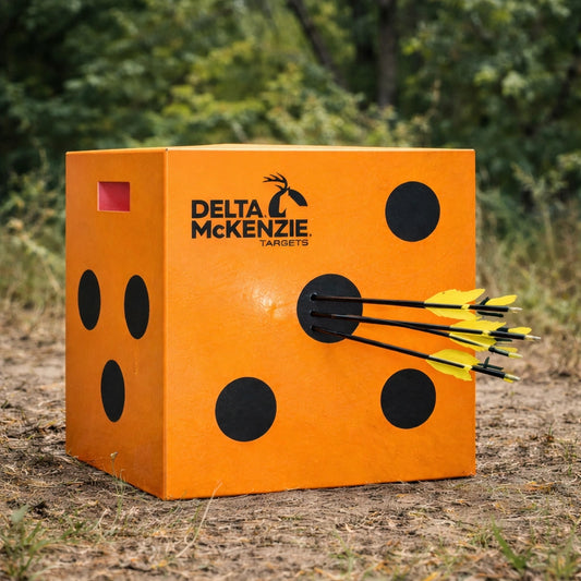 Delta McKenzie Predator HP 16″ Archery Target with arrow grouping