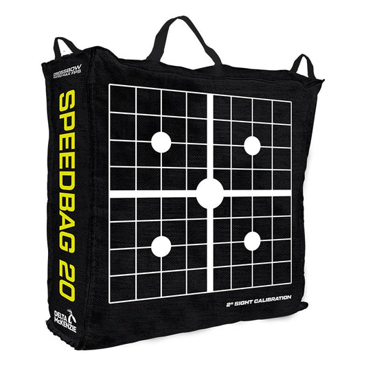 Back view of Delta McKenzie Speedbag 20 archery bag target with grid sight calibration design