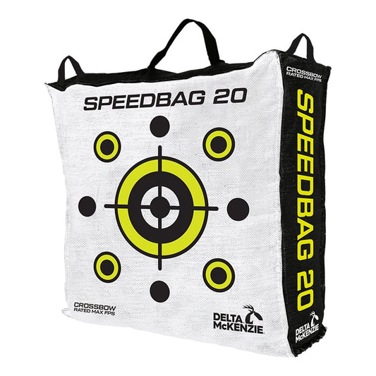 Delta McKenzie Speedbag 20 archery bag target with high-visibility bullseye, rated up to 450 FPS
