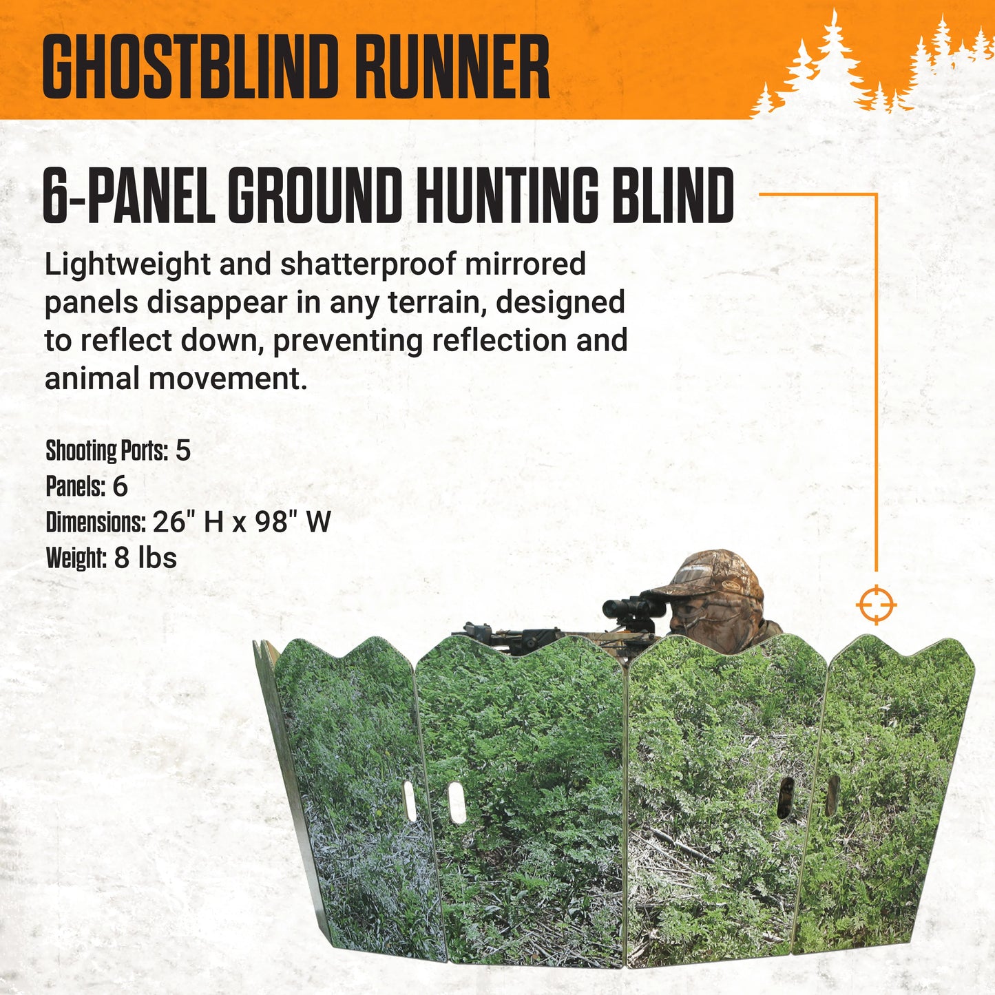 GhostBlind Runner 6-panel ground hunting blind product info and features 