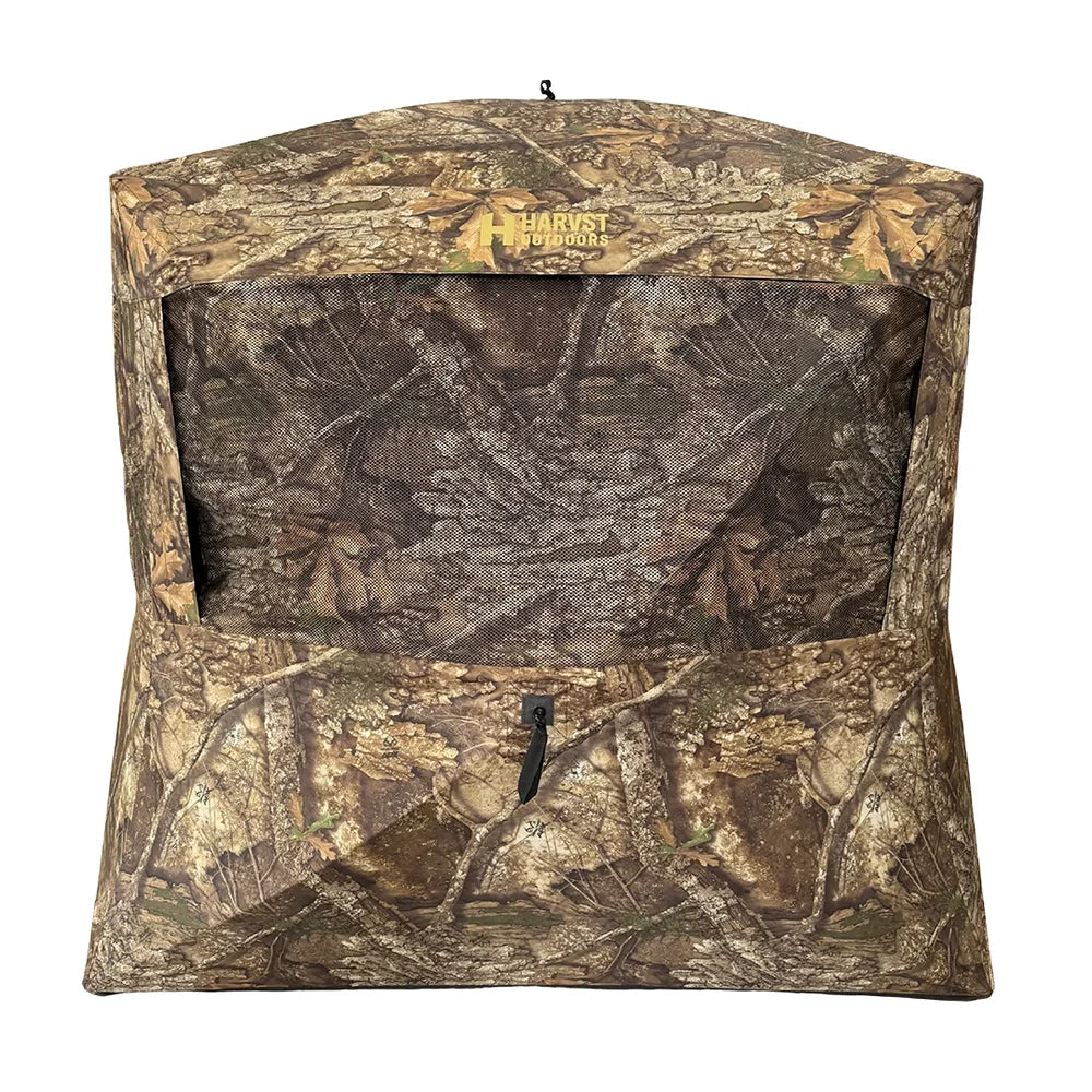 HARVST Outdoors BroadBase DM Ground Blind side panel with mesh window in Mossy Oak Country DNA camo
