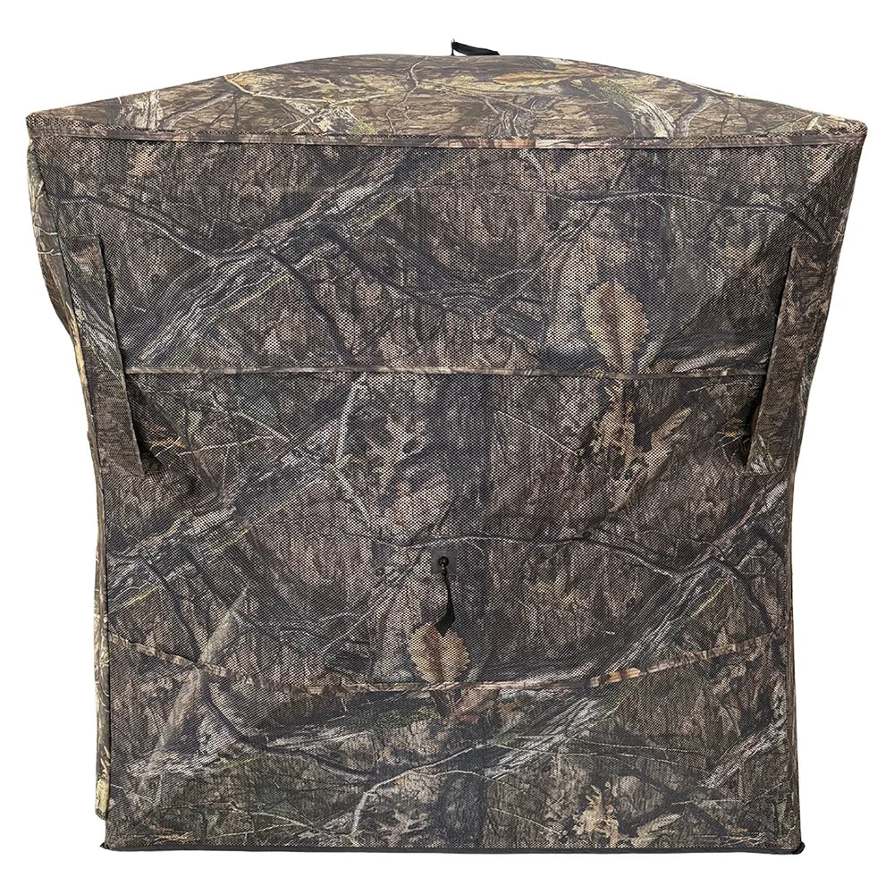 HARVST Outdoors OmniView 270 Ground Blind in Country DNA camo, rear view with back zipper