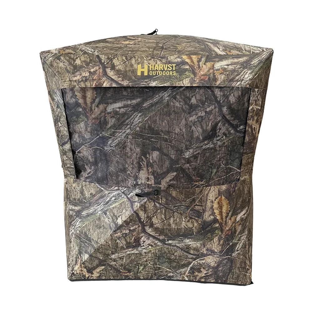 HARVST Outdoors Shadowline DM Ground Blind in Country DNA showing single-panel view with mesh window