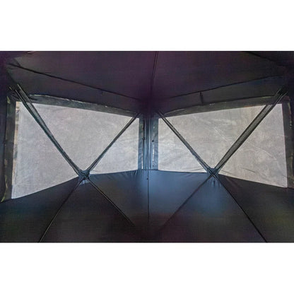 HARVST Outdoors Shadowline DM Ground Blind interior view showing mesh windows and floor