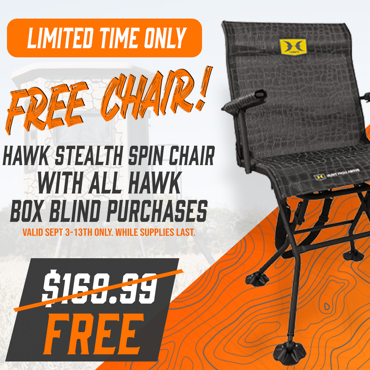 Hawk Compound Insulated Hunting Blind - FREE CHAIR!