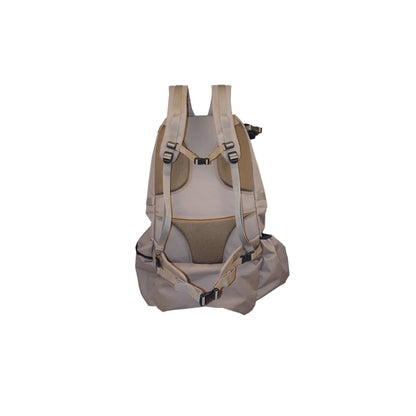 Horn Hunter Blind Hog Pack, rear view showing padded shoulder straps, hip belt, and back panel on white background