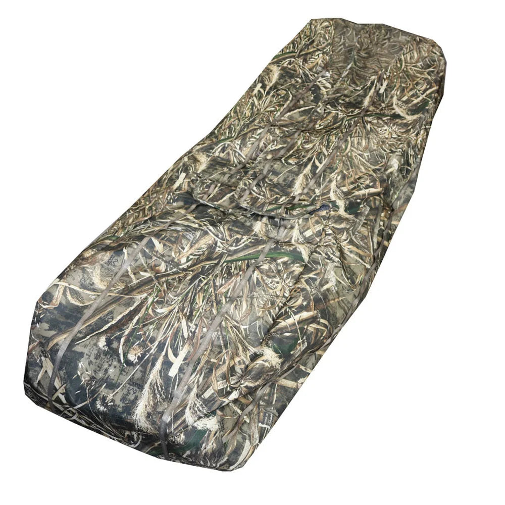 Horn Hunter Low Pro Layout Blind, front top three-quarter view in Realtree Max-5 camo on white background
