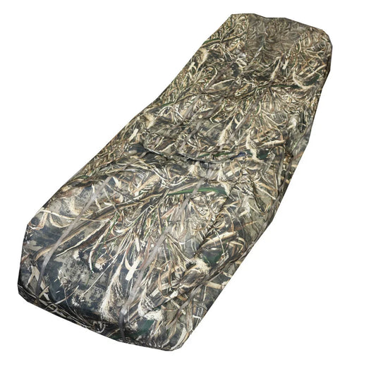 Horn Hunter Low Pro Layout Blind, front top three-quarter view in Realtree Max-5 camo on white background