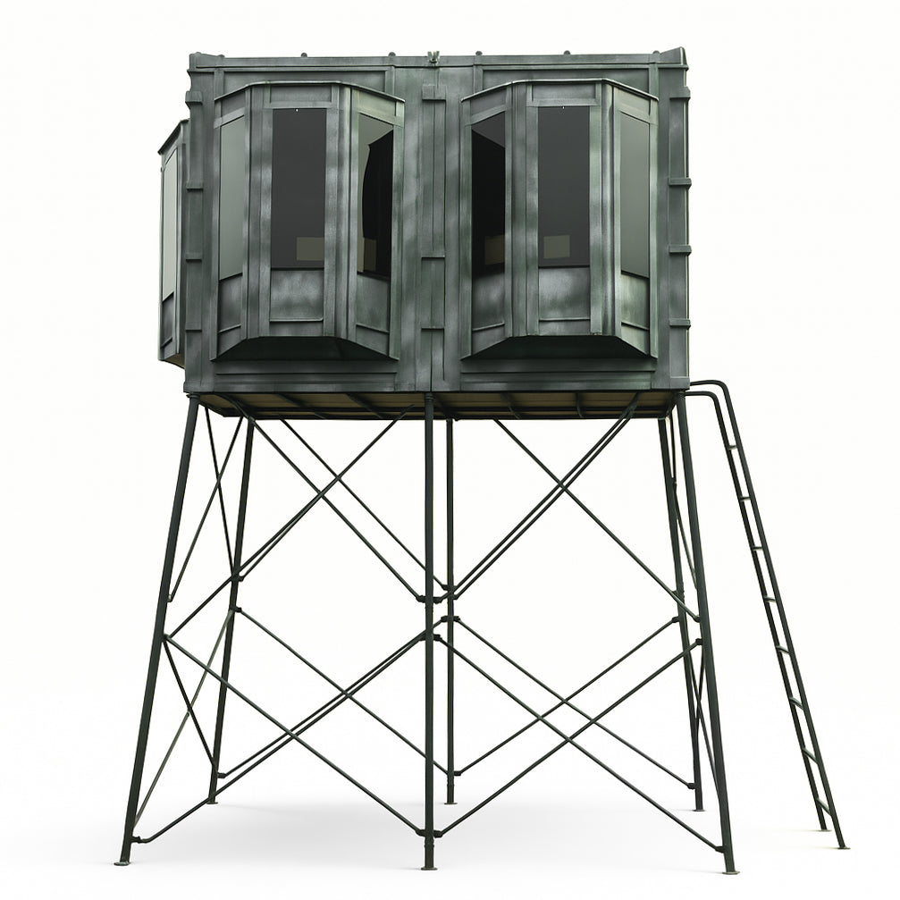 Hughes The Lodge 4'x8' Deer Hunting Blind - Fully Loaded Edition