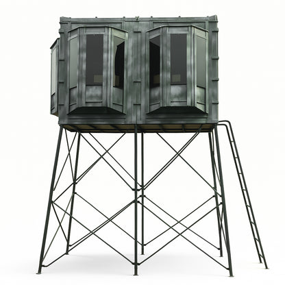 Hughes The Lodge 4'x8' Deer Hunting Blind - Fully Loaded Edition