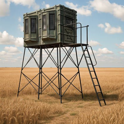 Hughes The Lodge 4'x8' Deer Hunting Blind - Fully Loaded Edition