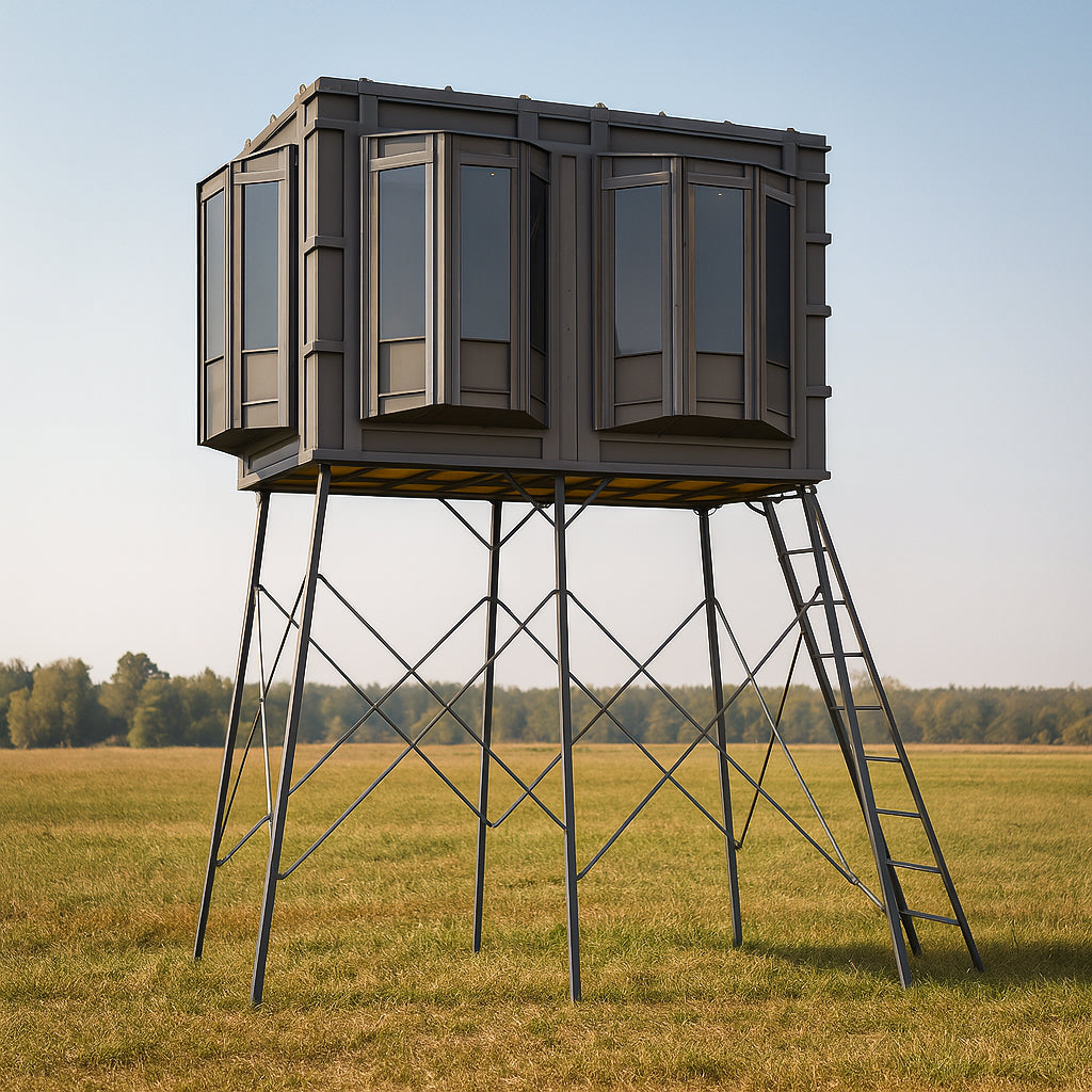 Hughes The Lodge 4'x8' Deer Hunting Blind - Fully Loaded Edition