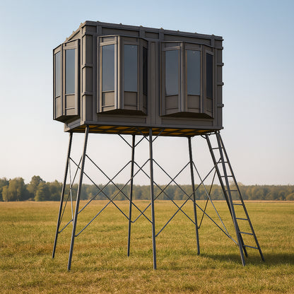 Hughes The Lodge 4'x8' Deer Hunting Blind - Fully Loaded Edition