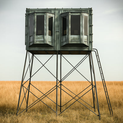 Hughes The Lodge 4'x8' Deer Hunting Blind - Fully Loaded Edition