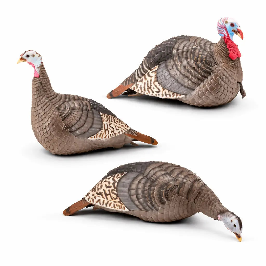 Feeding hen and jake turkey decoys from Hunters Specialties Flock pack