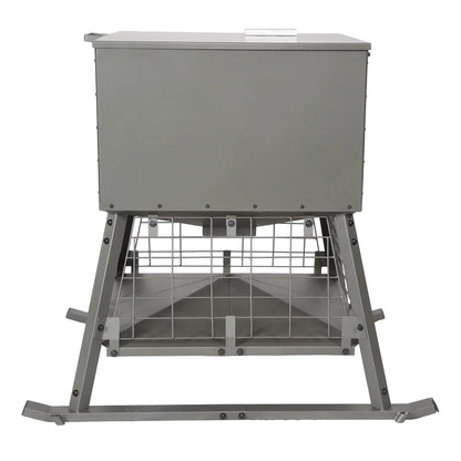 Millennium Dinner Bell 400 deer feeder rear view showing hopper and sled leg design