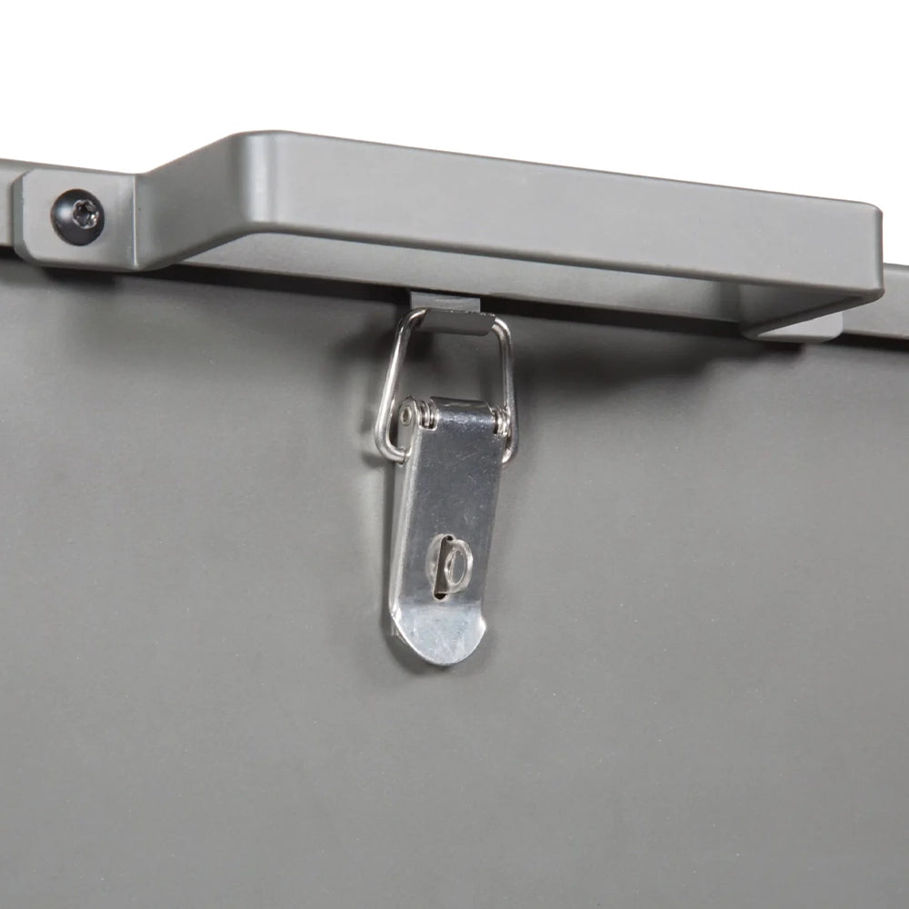 Millennium Dinner Bell 400 feeder hopper lid and locking latch close-up