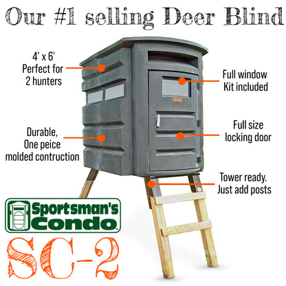 Sportsman's Condo SC2 4' x 6' Deer Hunting Blind: Black, Loaded
