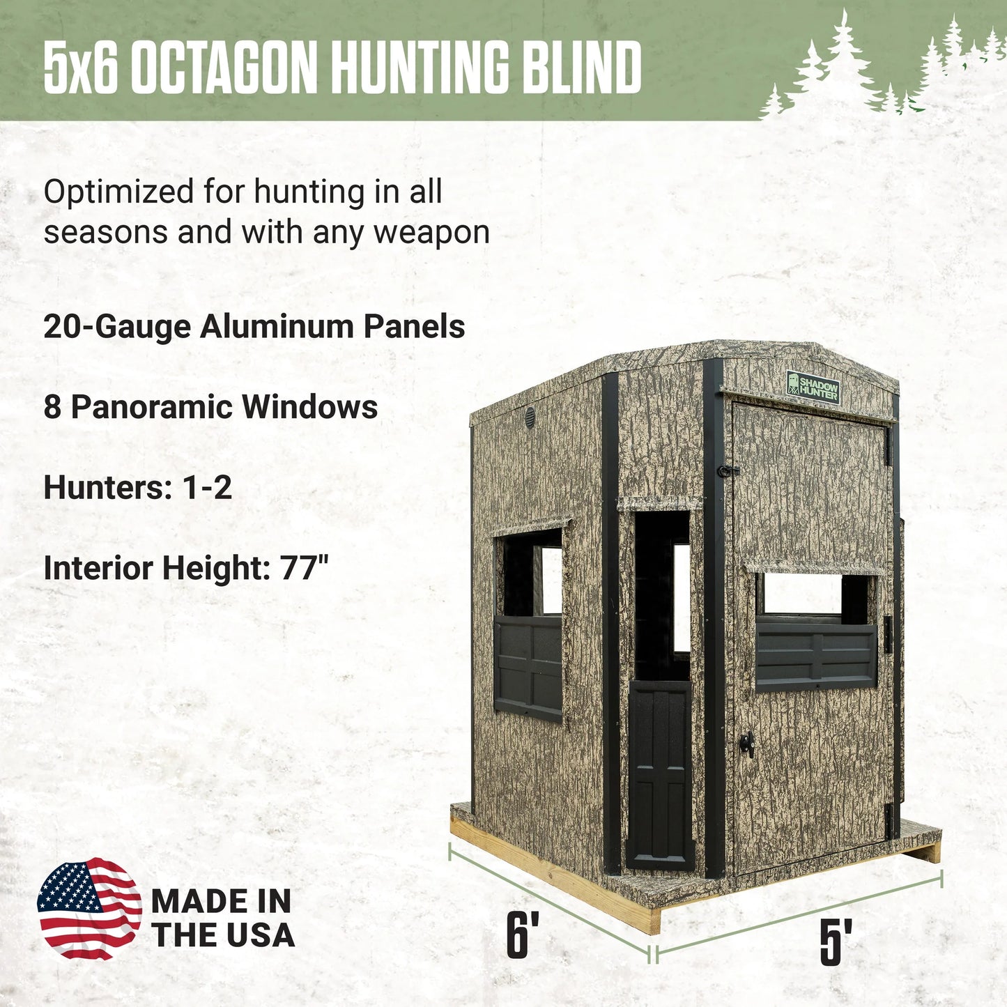 Shadow Hunter Marksman 5x6 Insulated Deer Hunting Blind