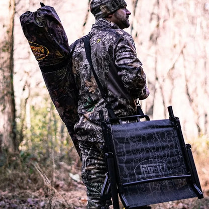 Trophy Treestands Blind Chair being carried into the woods