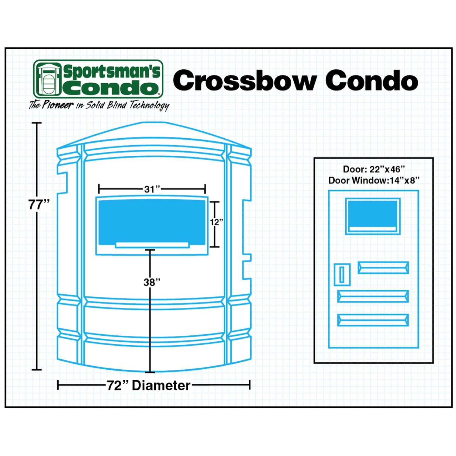 Sportsman's Condo Crossbow Condo 72 in. diameter Deer Blind: Black, Loaded