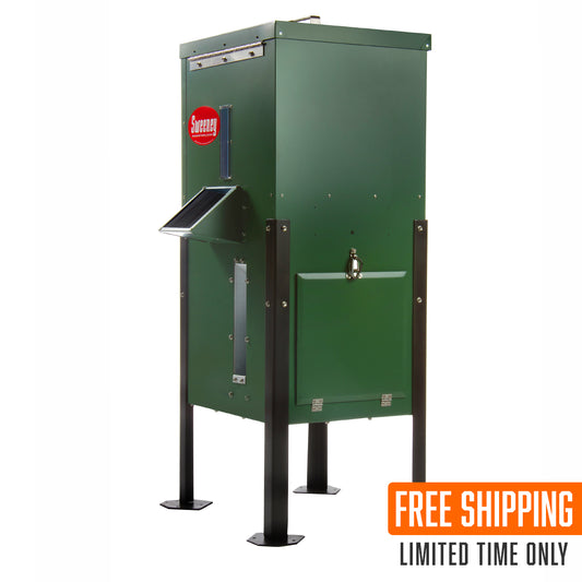 Sweeney 125-gallon green wildlife feeder with free shipping badge