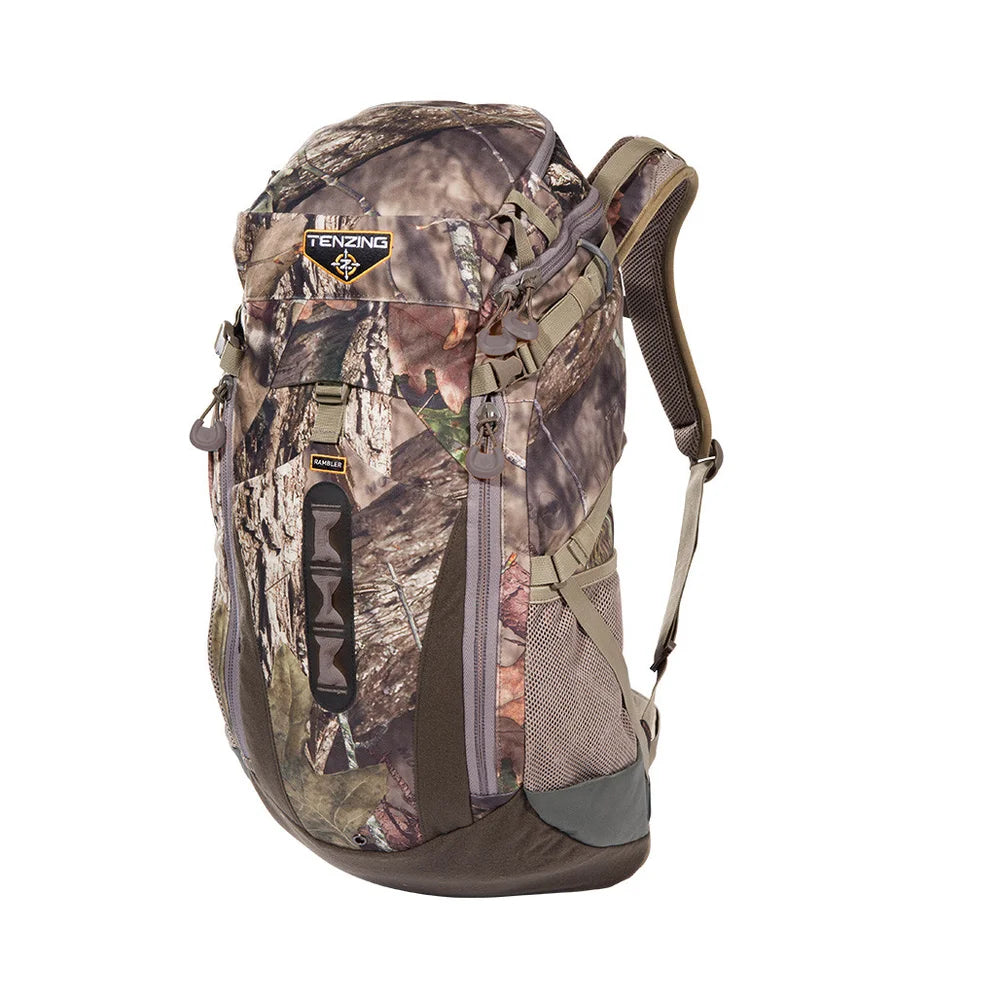 Tenzing Rambler Day Pack in Mossy Oak Break-Up Country camo, front three-quarter studio view