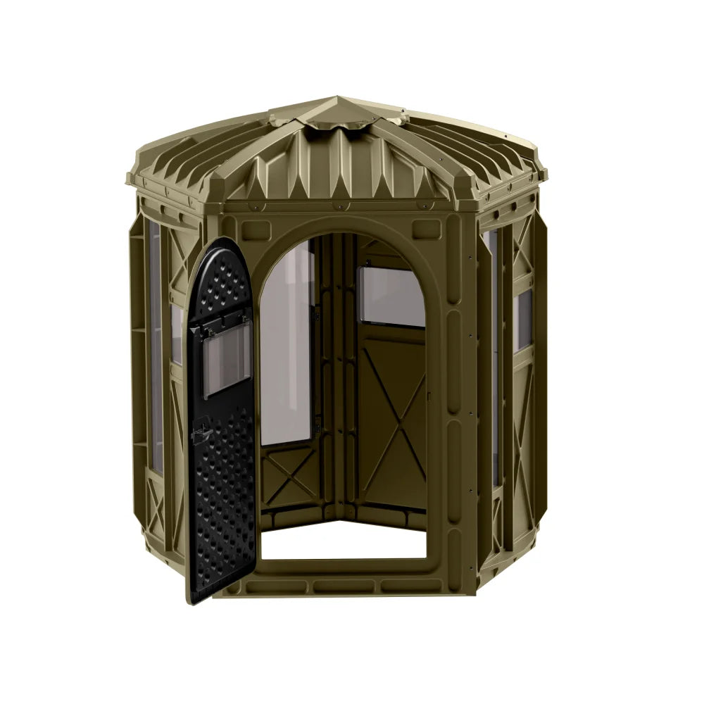 Terrain Archer Bow Blind with arc door open showing interior and window layout
