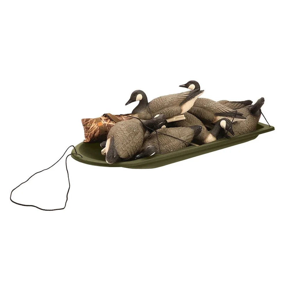 Terrain Deer Drag Sled loaded with Canada goose decoys secured under bungees
