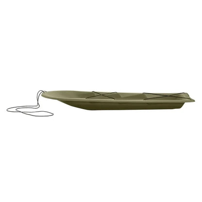 Terrain Deer Drag Sled empty, side profile view showing low silhouette and pull cord