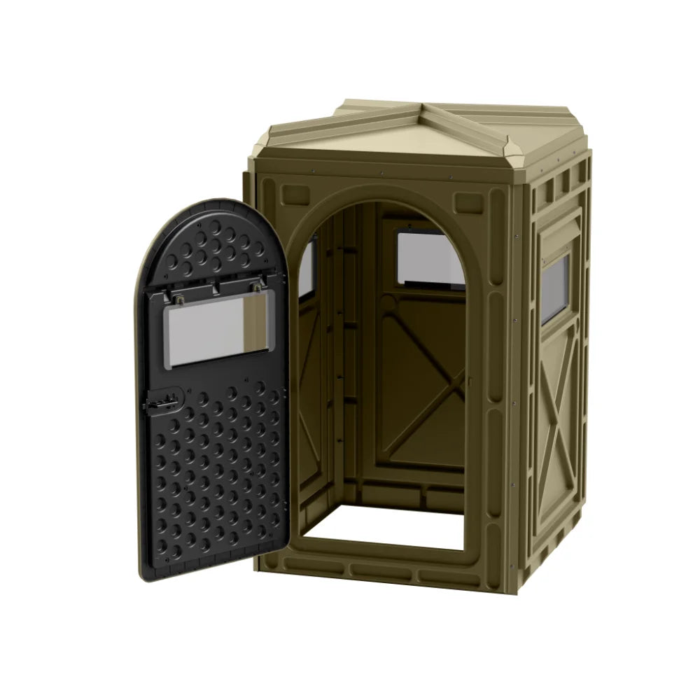 Terrain Edge 4x4 Blind with arc door open showing interior, rear three-quarter view