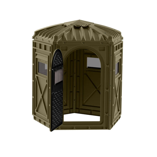 Terrain Range Pentagon Blind Arc Door shown open revealing interior and side windows