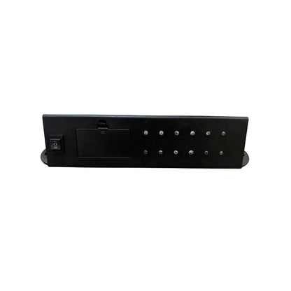 Titan Hunting Blinds 12V LED Light Kit, front view showing rocker switch, battery compartment and LED array on white