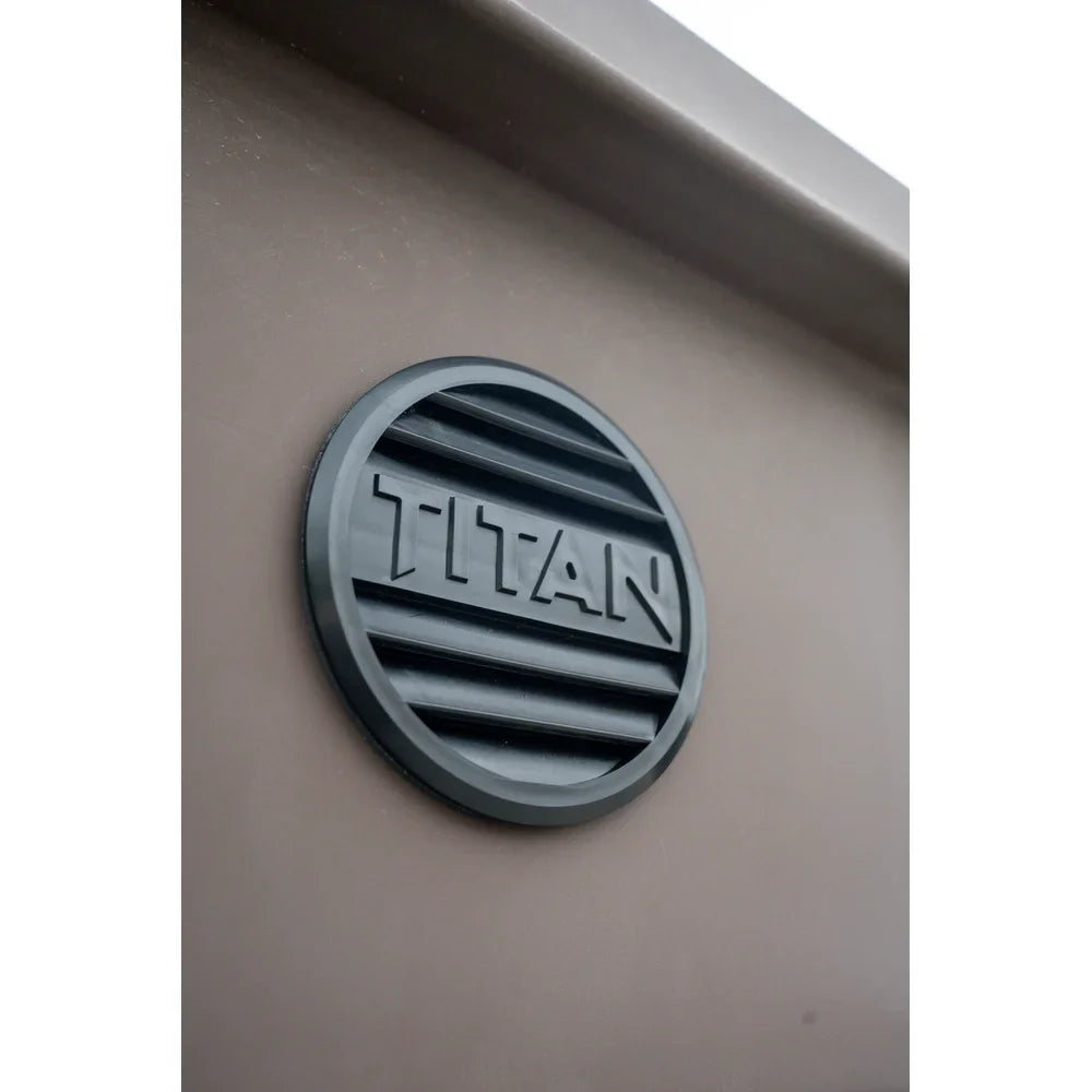 Titan Hunting Blinds round vent close-up installed on brown hunting blind exterior
