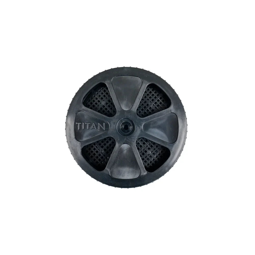 Titan Hunting Blinds 3-piece round vent interior piece with bug screen mesh and Titan logo