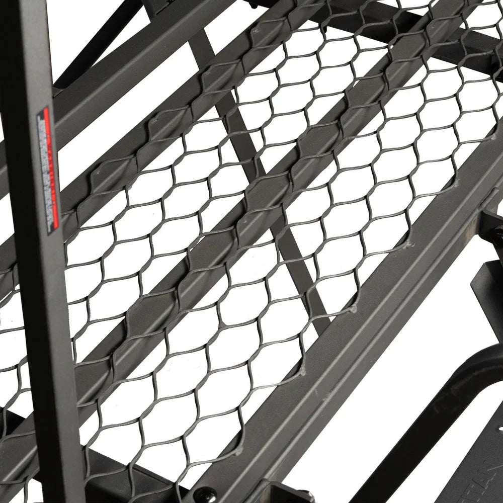 Titan Hunting Blinds tower close-up of expanded metal mesh deck surface