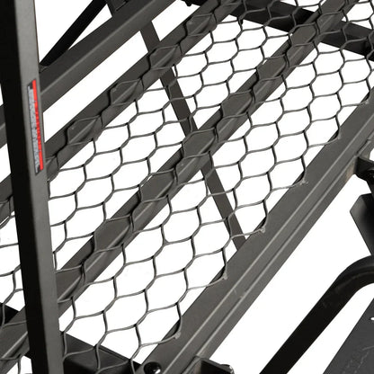 Titan Hunting Blinds tower close-up of expanded metal mesh deck surface