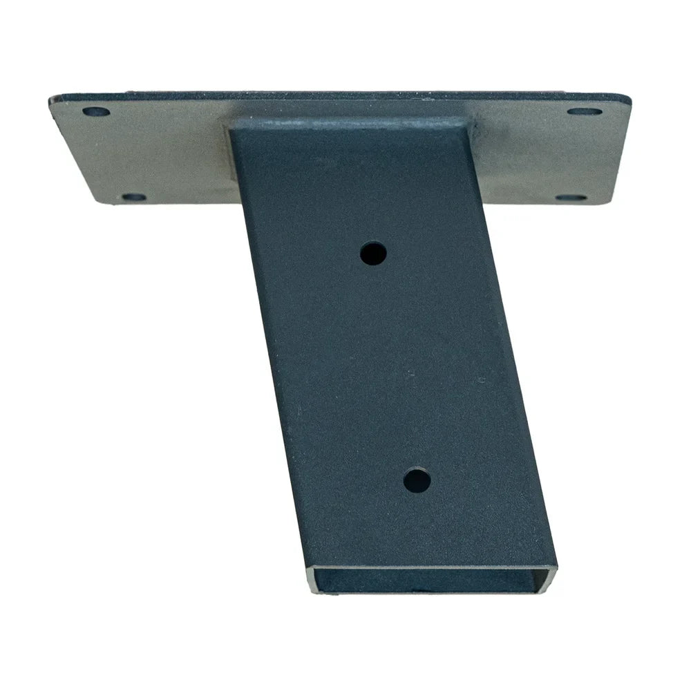 Titan Hunting Blinds 4x4 post attachment, front flat view showing mounting plate and pre-drilled bolt holes