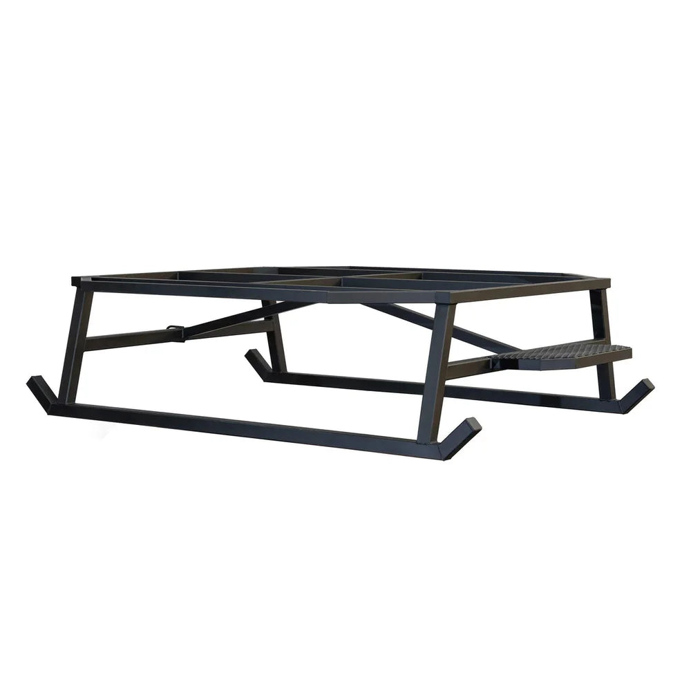 Titan Hunting Blinds Blind Base Skid steel sled frame, side angle studio view on white
