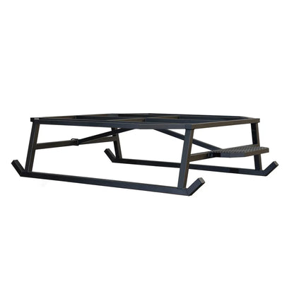 Titan Hunting Blinds Blind Base Skid steel sled frame, side angle studio view on white