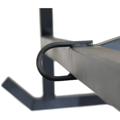Titan Hunting Blinds Blind Base Skid close-up of welded steel tow loop and frame joint