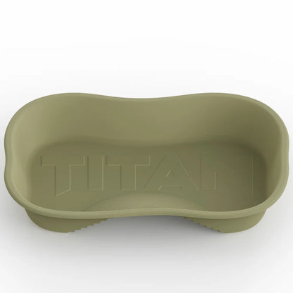 Titan Hunting Blinds Deer Pond 100 Gallon, front elevated view showing interior basin and embossed logo