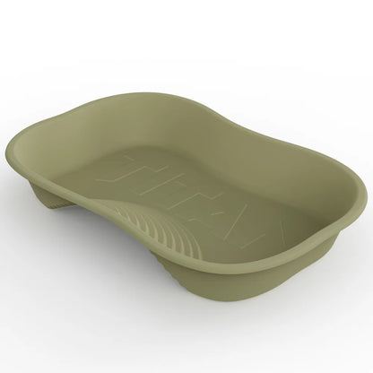 Titan Hunting Blinds Deer Pond 100 Gallon, front three-quarter angled view in olive green