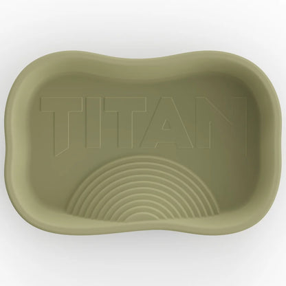 Titan Hunting Blinds Deer Pond 100 Gallon, top-down view showing embossed Titan logo and ramp interior