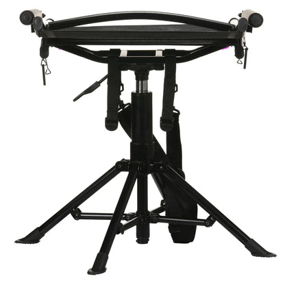 Titan Hunting Blinds Swivel Chair folded rear view showing tripod base and straps