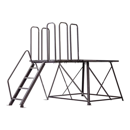 Titan Hunting Blinds Tower Extension Kit close-up of extended platform railings and ladder