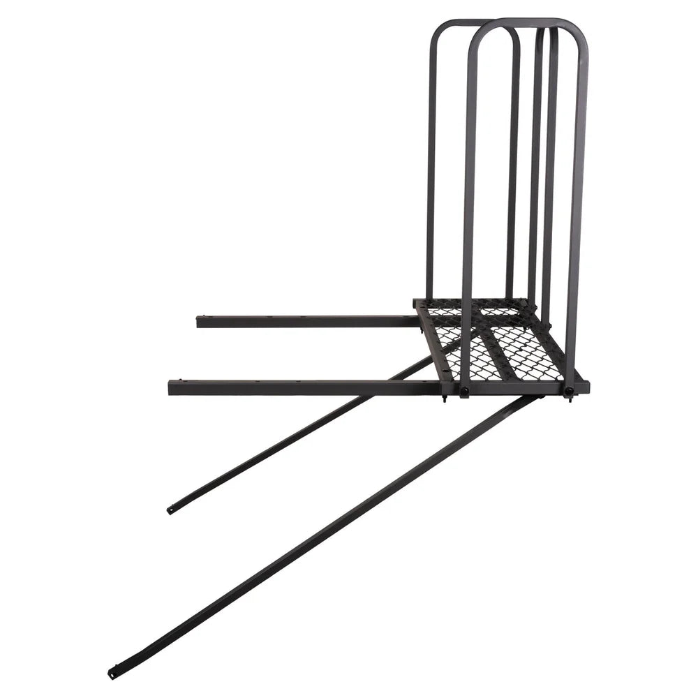 Titan Hunting Blinds Tower Porch Extension Kit opposite side angle view with extended support arms