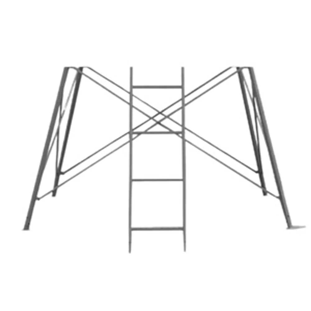 Trophy Treestands D-Lux 5' Ladder Extension, front view of tower frame with ladder on white background